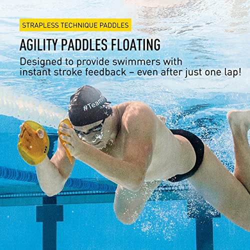 FINIS Agility Paddles (Floating) Tubo Frontal de Natación, Unisex Adulto, Amarillo, Large