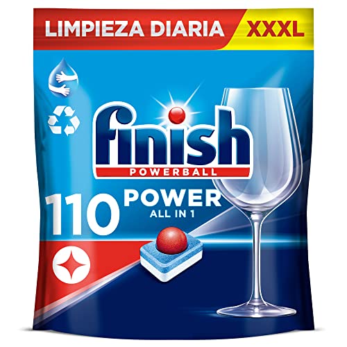 Finish Powerball Power All in 1 Pastillas para el lavavajillas todo en 1 - Pack ahorro 110 pastillas