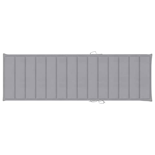 FIRBNUS Cojín para Tumbona Tela Gris 200x70x4 cm Cojin Tumbona Exterior Colchonetas para Tumbonas Colchoneta Tumbonas Jardin Exterior Diseño Universal Cojín Se Adapta A Cualquier Tumbona