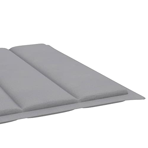 FIRBNUS Cojín para Tumbona Tela Gris 200x70x4 cm Cojin Tumbona Exterior Colchonetas para Tumbonas Colchoneta Tumbonas Jardin Exterior Diseño Universal Cojín Se Adapta A Cualquier Tumbona