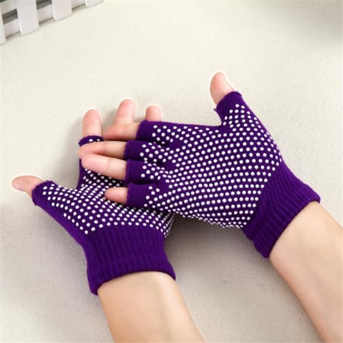 Firulab Guantes de Yoga, Guantes de Fitness, Guantes de Yoga de Medio Dedo para Mujer, Guantes de Levantamiento de Pesas Transpirables con Agarre Superior y protección de Palma para Gimnasio de Yoga