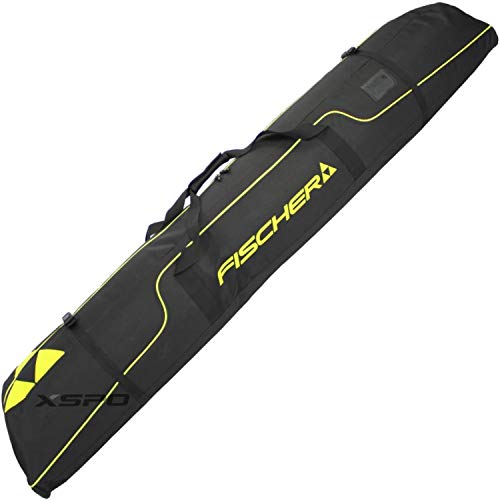 Fischer, 175/190 cm, Negro y Amarillo Alpine Race-Funda para esquís (1 par, 175 x 190 cm), Color, Unisex – Adulto, 175/190cm