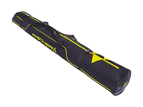 Fischer, 175/190 cm, Negro y Amarillo Alpine Race-Funda para esquís (1 par, 175 x 190 cm), Color, Unisex – Adulto, 175/190cm