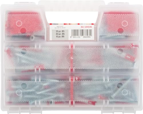 fischer - Kit Duopower Tacos pared con tornillo, Tacos pladur y hormigón, Caja Transparente, 160 uds