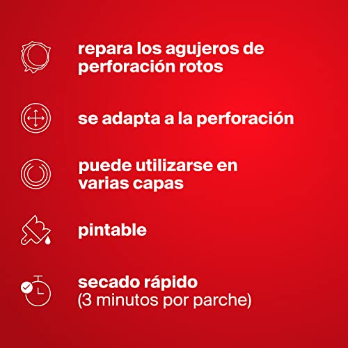 fischer SCLM - parche Repara Agujeros para tapar y reparar agujeros de tacos, desbocados y abolladuras, sin taladro y de fácil aplicación. ,10ud