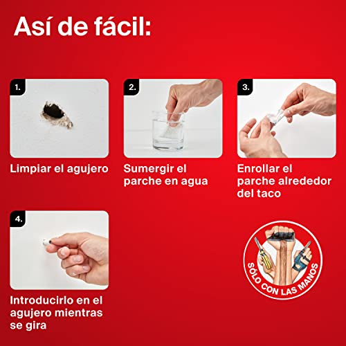 fischer SCLM - parche Repara Agujeros para tapar y reparar agujeros de tacos, desbocados y abolladuras, sin taladro y de fácil aplicación. ,10ud