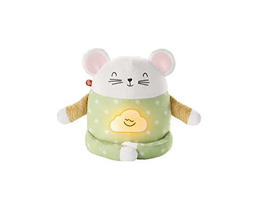 Fisher-Price Ratoncito medita conmigo Peluche con luces relajantes, ayuda a dormir, juguete para niños (Mattel HHH41)