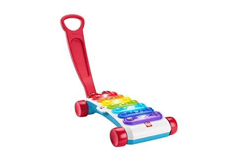 Fisher-Price Xilófono gigante, juguete musical con luces y sonidos para aprendes letras, números y formas, regalo para bebé +9 meses, versión español + portugués + italiano + inglés (HJK38)