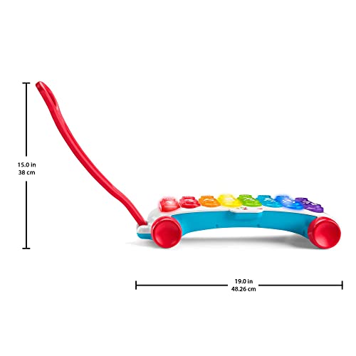 Fisher-Price Xilófono gigante, juguete musical con luces y sonidos para aprendes letras, números y formas, regalo para bebé +9 meses, versión español + portugués + italiano + inglés (HJK38)