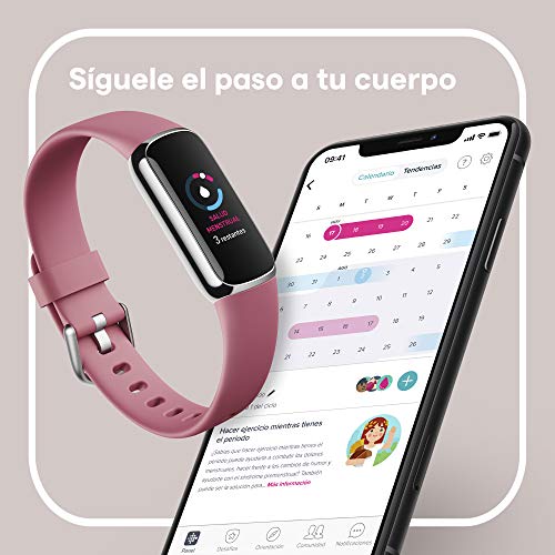 Fitbit Luxe Health & Fitness Tracker with 6-Month Fitbit Premium Membership Included, Stress Management Tools and up to 5 Days Battery, Platinum / Orchid