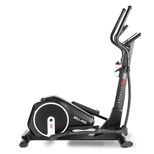 Fitfiu Fitness BELI-400 - Bicicleta Elíptica con 16 programas de Entrenamiento, Disco inercia de 6kg, Pulsómetro, Bluetooth con conectividad a App Kinomap + Zwift + iconsole