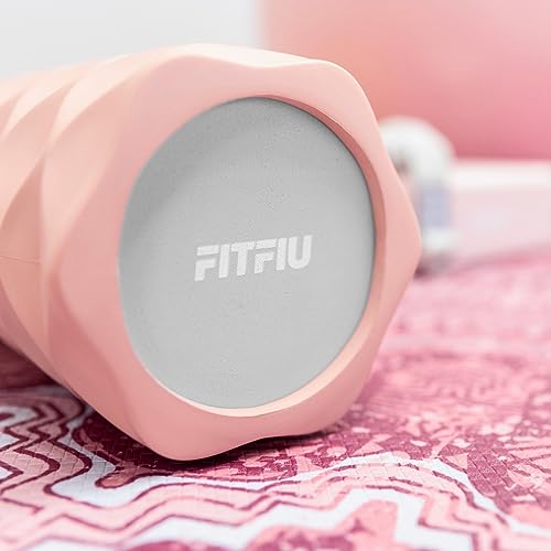 FITFIU Fitness ROLLER-PAT - Rodillo Fitness de Espuma para terapia masaje color Rosa, Roller EVA espuma rigido punto de activación para Yoga y Pilates