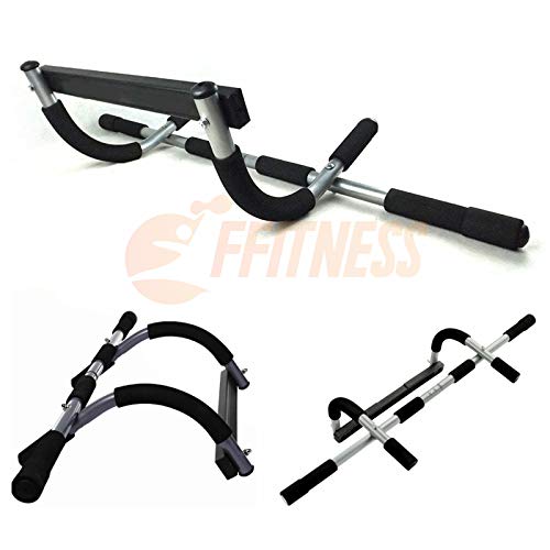 Fitness Ffitness Door Gym Steel, Unisex Adulto, Negro-Silver, Talla única