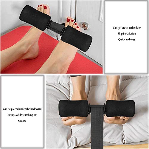 Fitness Nordic Hamstring Curl Adjustable black Nordic Curl Strap for Abdominal Exercises Sit-Up Bar Squats Leg Abdominal Core Training Home Gym Workout, Strength Training for Men and Women