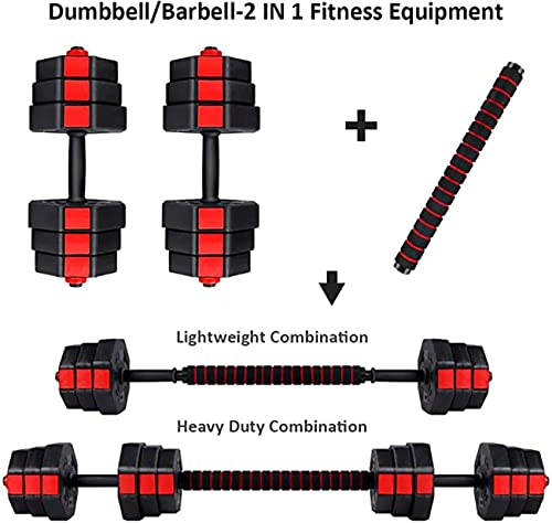 Fitness Tech - Juego de Mancuernas 2 en 1 Octogonal - Set de 2 Unidades - Alta Resistencia - Antivuelco - Entrenamiento Completo - 40 Kg