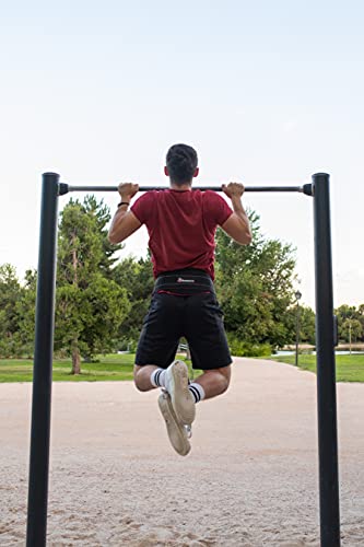 FitnessZone | Cinturón de Lastre Cómodo y Transpirable con Cadena de Acero de 100 cm y Mosquetones | Especial para Dominadas, Barras Paralelas, Otros Ejercicios de Calistenia, Fitness y Crossfit