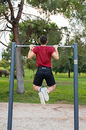 FitnessZone | Cinturón de Lastre Cómodo y Transpirable con Cadena de Acero de 100 cm y Mosquetones | Especial para Dominadas, Barras Paralelas, Otros Ejercicios de Calistenia, Fitness y Crossfit