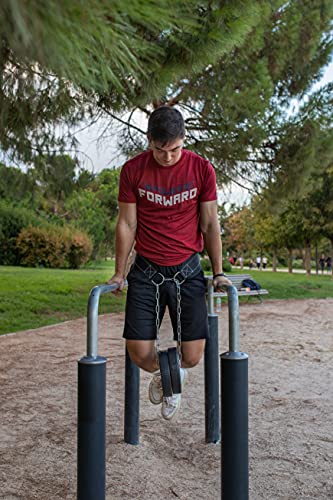 FitnessZone | Cinturón de Lastre Cómodo y Transpirable con Cadena de Acero de 100 cm y Mosquetones | Especial para Dominadas, Barras Paralelas, Otros Ejercicios de Calistenia, Fitness y Crossfit