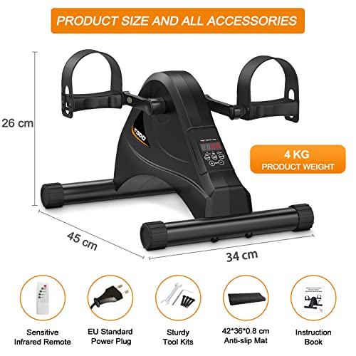 FITODO Pedaleador Electrico Pedales Estaticos Personas Mayores Automatico, 6 Niveles de Velocidad, Control Remoto con Motor Silencioso para Pierna Rehabilitación