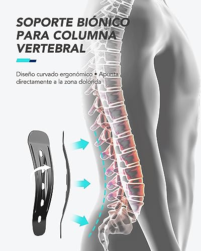 Fitomo Faja Lumbar Hombre Mujer con Soporte Ergonómico y Férulas de Fibra de Carbono, Tejido de Malla Ultra Fino, Faja Lumbar para Dolor Espalda, Ciática, Trabajo, Postura