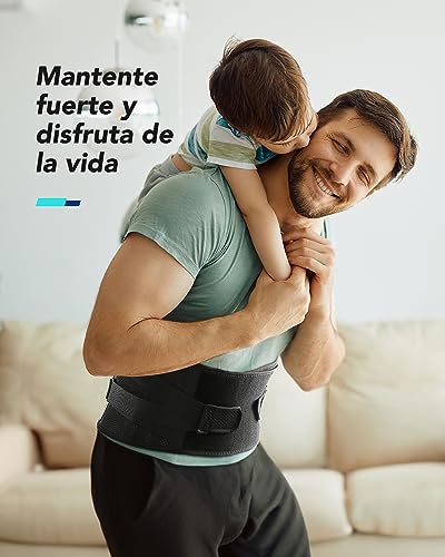 Fitomo Faja Lumbar Hombre Mujer con Soporte Ergonómico y Férulas de Fibra de Carbono, Tejido de Malla Ultra Fino, Faja Lumbar para Dolor Espalda, Ciática, Trabajo, Postura