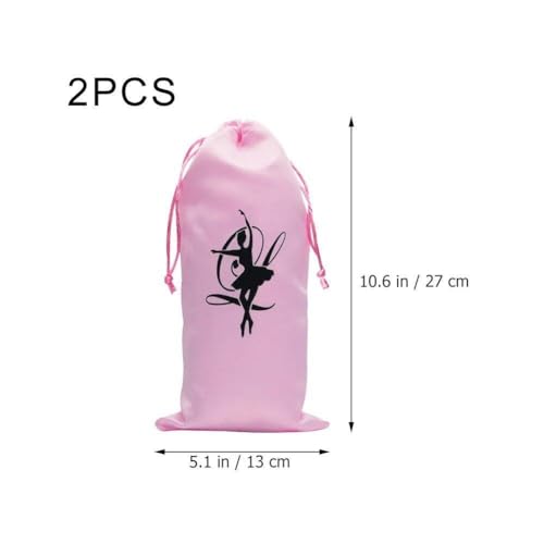 Fituenly 2 Piezas Bolsa De Zapato De Baile Zapatos De Ballet Portátiles Bolsa De Almacenamiento Doble Drawstring Shoping Pouches Ballet Bolsa De Mancha Suministros De Baile