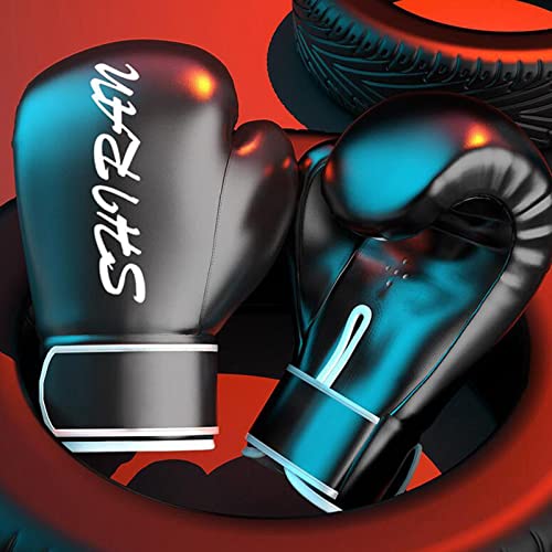 FITYLE Guantes de Boxeo de Grado Profesional para Hombres y Mujeres, Guantes de Entrenamiento de Lucha de Kickboxing, Guantes de Boxeo de Estilo Muay Thai, 8oz_Black