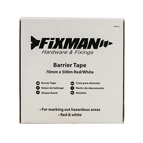 Fixman - Cinta para delimitar 70 mm x 500 m, rojo/blanco (194216)