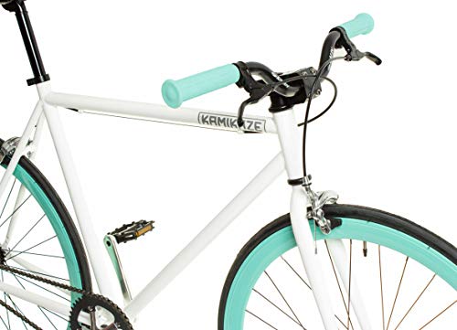 FK Cycling Kamikaze Bicicleta Fixie Urbana Single Speed Blanca/Celeste (L 560)