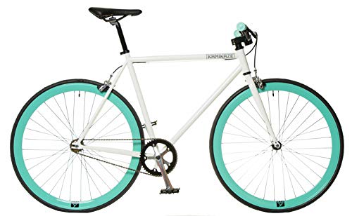 FK Cycling Kamikaze Bicicleta Fixie Urbana Single Speed Blanca/Celeste (L 560)