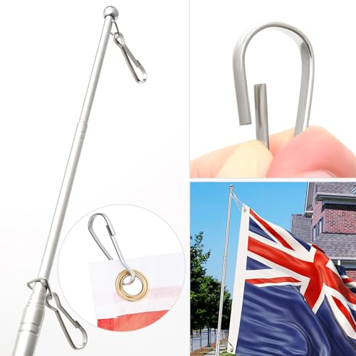 FL HUA 2 Mástiles Telescópicos para Bandera de Acero Inoxidable, 1,6 m, Asta de Bandera Portátil Extensible para Festivales, Palo Extensible para Profesores, Guías de Viaje