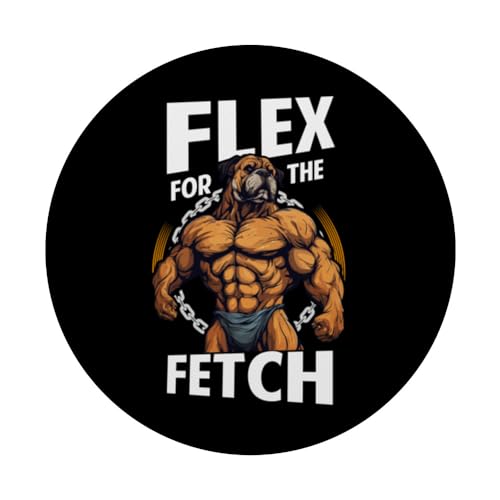 Flex para el culturismo Fetch Muscle Dog PopSockets PopGrip Intercambiable