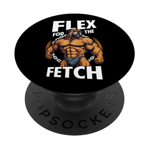 Flex para el culturismo Fetch Muscle Dog PopSockets PopGrip Intercambiable