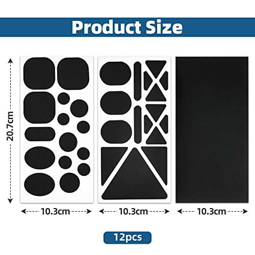 flintronic 12 Hojas Parches de Chaqueta de Plumón, Parches de Reparación de Nylon de Autoadhesivo, Parche Impermeables para Ropa Chaqueta Chaqueta de Plumón, para Tienda, Bolsa, Ropa