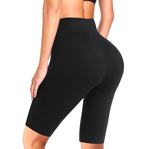 flintronic 1pcs Mallas Cortos Mujer Fitness Cintura Alta, Leggins Yoga Correr Deporte, Leggings de Gimnasio, Mujer Pantalones Capri Leggings, 3/4 Pantalones Deportivos Capri Mujer, Negro