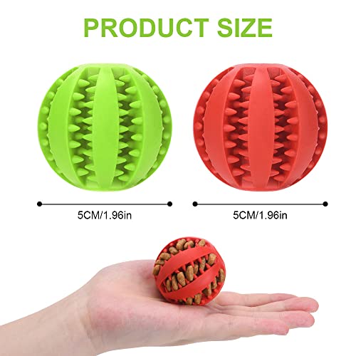 flintronic 2pcs Pelota de Caucho Natural, Duradera, para Comedero, para Limpieza de Dientes, Juguetes Interactivos para Perros(5 cm)