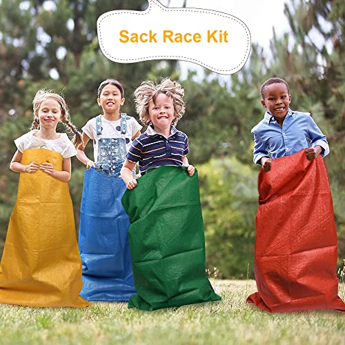 Flintronic 36PCS Sports Day Kit, Juegos de Carreras de Sacos al Aire Libre- Huevo y Cuchara, Lanzamiento de Anillos, Medalla y Silbatos, Juegos para Exteriores Deportivos para Niños