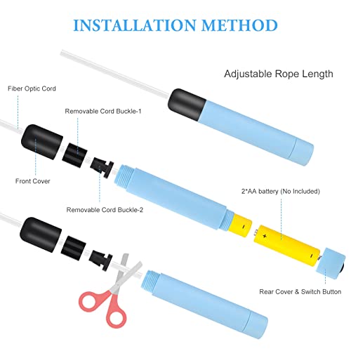 Flintronic Cuerda de Saltar Luminada LED, Cuerda de Saltar Niños Adultos, Cuerda de Saltar Luminada de Longitud Ajustable, Fitness Deportes al Aire Libre Cuerda Luminada-Azul