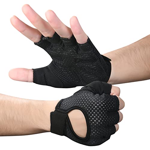 flintronic Guantes de Fitness, 1 Par de Guantes Transpirables, Guantes de Fitness con Cojín de Aire Grueso para Entrenamientos, Gimnasio, Gimnasia, Levantamiento de Pesas, Fitness-M