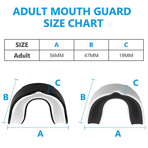Flintronic Protector Bucal Deportivo Adultos, Protector Bucal Deportivo para Respiración Ideal, para Artes Marciales, MMA, Boxeo, Kickboxing, Hockey, Fútbol / -Blanco+Negro/Negro+Blanco