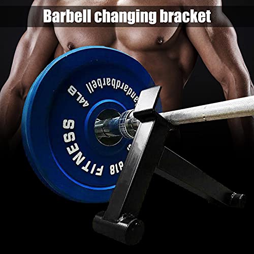 fllyingu Barbell Jack Pesas Peso Muerto, Ahorra Trabajo con Goma para Proteger El Piso Y La Barra, Adecuada para Todas Las Pesas Carga/Descarga Placas Peso, Acero/Negro