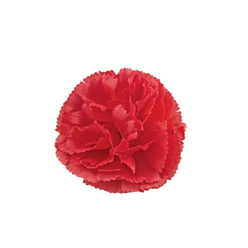 Flor Flamenca, Clavel Para el Pelo, Accesorios para Niña y Mujer, para Feria de Abril, Sevillana Chulapa y Baile (PACK 6, ROJO BLANCO PINZA)