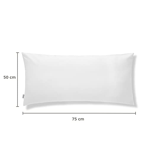 Flowen Fundas Almohada 50x75 100% Algodón Juego de 2 Fundas Cojin para Cama con Cremallera Invisible Tejido Suave y Lavable Antiácaros Transpirable Hipoalergénico Decorativas para Sofà y Silla