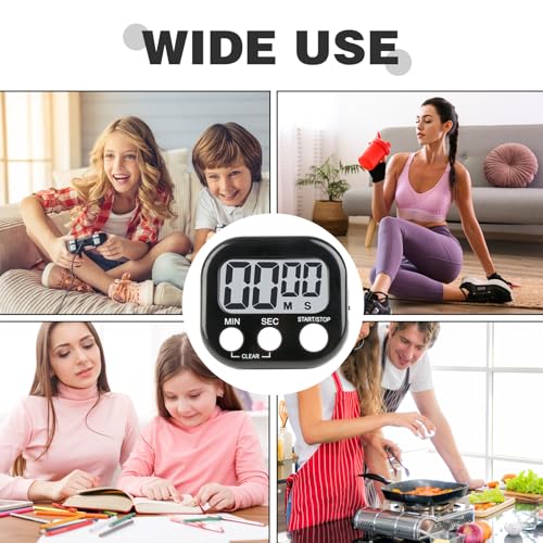 Fluhaw Temporizador digital, temporizador de cocina, grandes dígitos de alarma fuerte gestión del tiempo soporte magnético soporte temporizador visual de cocina con función de memoria