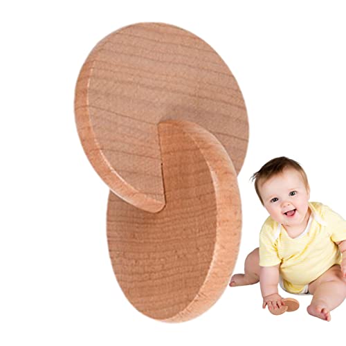 Flyhug Sonajero Montessori | Safe Montessori Discos entrelazados Madera para bebés - Montessori Madera bebé recién Nacido Juguete para niños pequeños niños y niñas Regalos