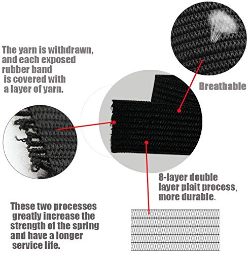 FLZONE 25MM 10 Metros Banda Elástica Negra Bandas Elásticas Planas Cordón Elástico para Coser Cinturones y Manualidades