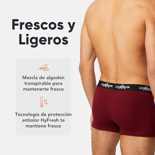 FM London Bóxers para hombre, (paquete de 4/8), Surtido Oscuro (Pack de 8), L