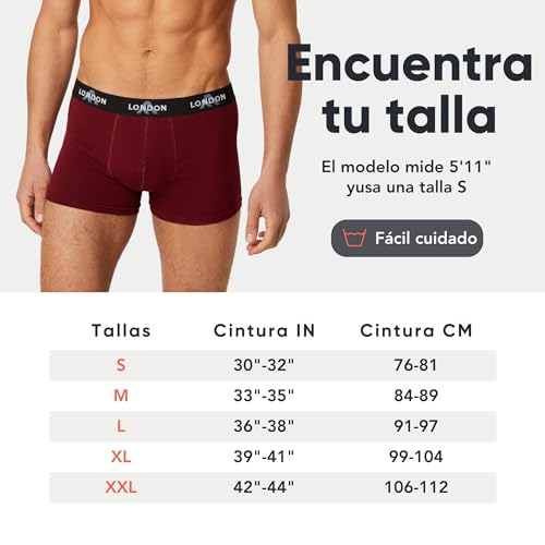 FM London Bóxers para hombre, (paquete de 4/8), Surtido Oscuro (Pack de 8), L