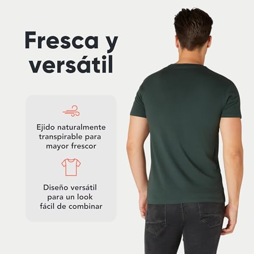 FM London Camiseta (paquete de 3/5) T-Shirt para Hombre, Negro, Burdeos, Verde (Pack de 3 ), L