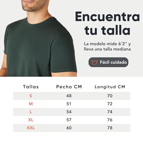 FM London Camiseta (paquete de 3/5) T-Shirt para Hombre, Negro, Burdeos, Verde (Pack de 3 ), L